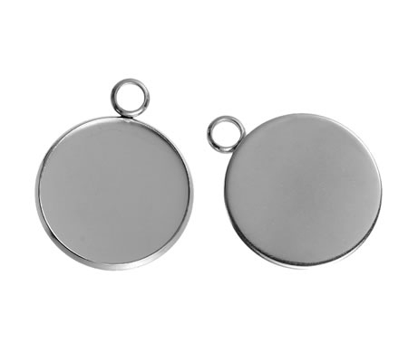 1x Cabochon bedel RVS 304 - 20 mm