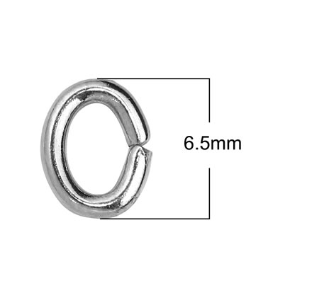 50x roestvrijstalen (304) open ring Ovaal