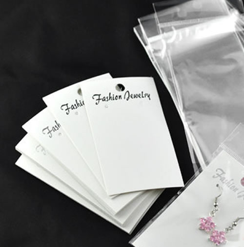 10 x Verpakking voor Oorbellen wit