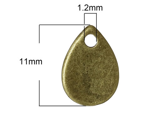 10x Gladde Slag Bedel Brons Pegeltje