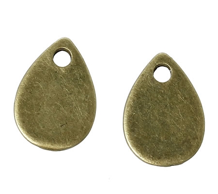 10x Gladde Slag Bedel Brons Pegeltje