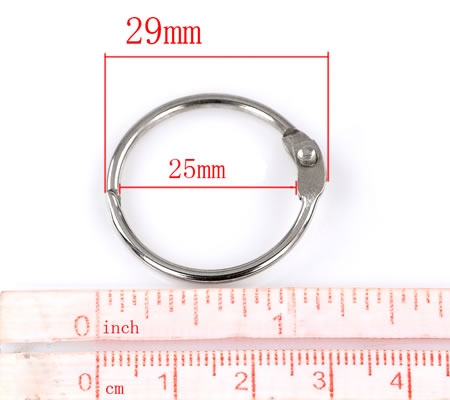 Scharnier - Sleutelhanger donker zilver 29 mm