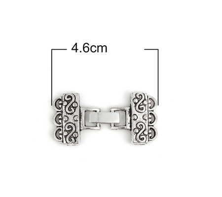 1x 3-rijenslot Donker zilver 46 mm