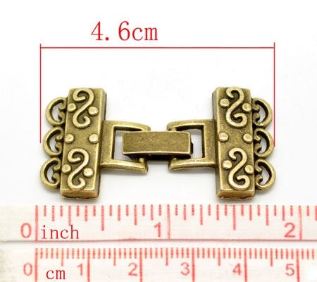 1x 3-rijenslot Brons 46mm