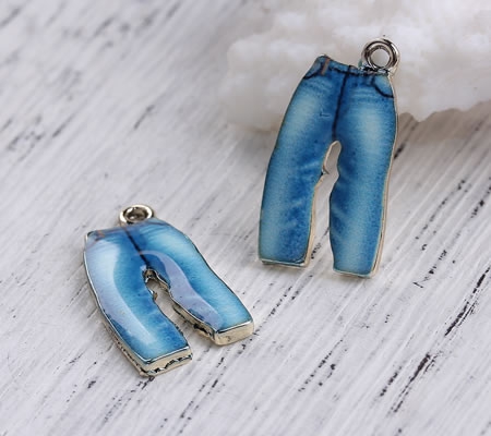 1x Bedeltje Spijkerbroek Blauw/Goud