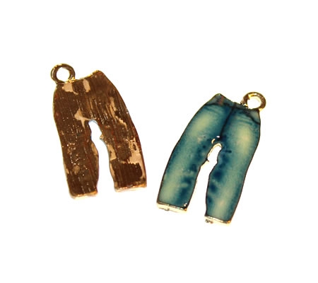 1x Bedeltje Spijkerbroek Blauw/Goud