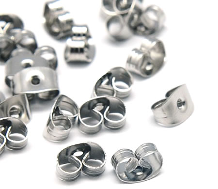 25 paar Oorbel stekertjes met plakvlak RVS (304) 8 mm