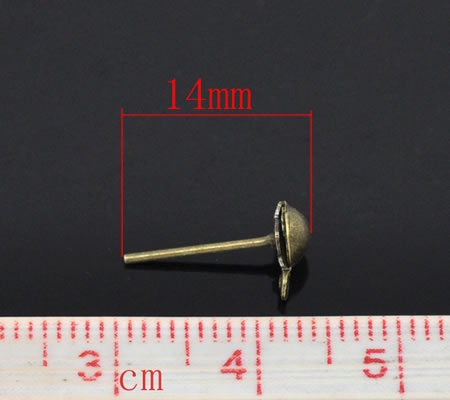 10 paar oorknopjes met oogje brons