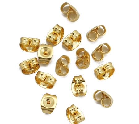 10 stuks (5 paar) stoppertjes RVS 316 verguld