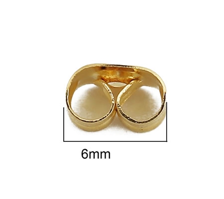 10 stuks (5 paar) stoppertjes RVS 316 verguld