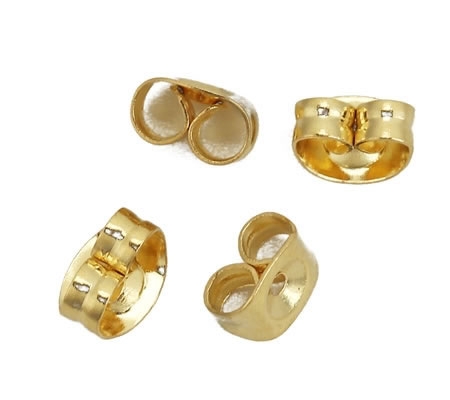 25 paar Oorbel stekertjes met plakvlak 4 mm goud