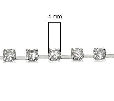 50 cm Rhinestone ketting/band 4 mm
