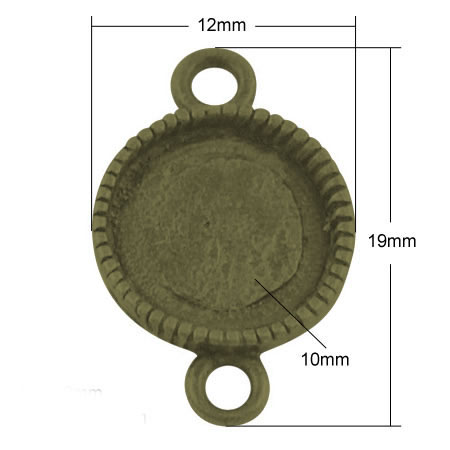 1x Cabochon setting Brons Connector