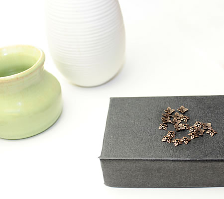 50x Kralen kapjes Roodkoper