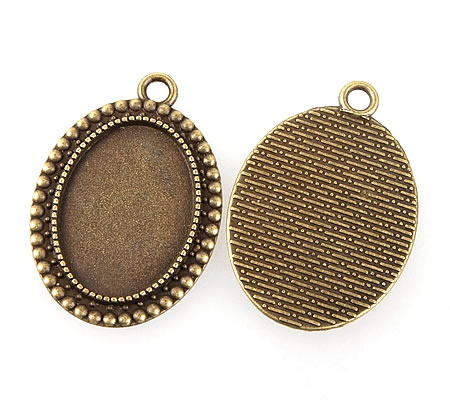 Cabochon Hanger Brons 25 x 18 mm