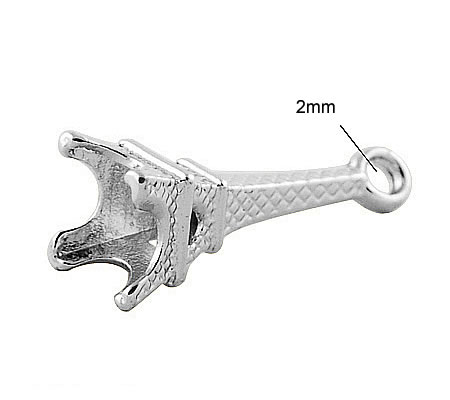 1x Bedeltje Parijs Donker Zilver 22 x 8 mm