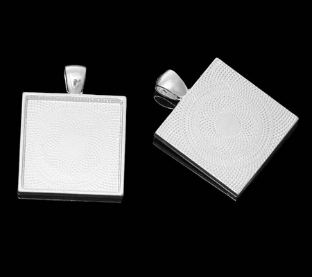 1x Bedelhanger Lichtzilver Vierkant