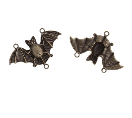 1x Grote Connector/bedel Vleermuis Brons
