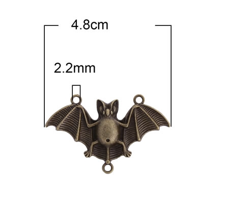 1x Grote Connector/bedel Vleermuis Brons