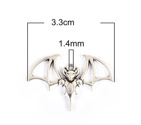 1x Bedel Vleermuis Donker Zilver