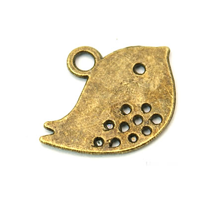 1x Bedeltje Vogeltje Oud Goud