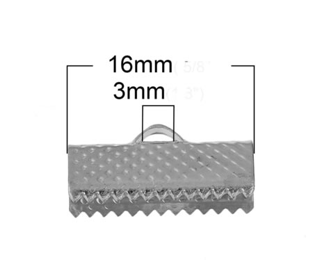 1x Koord Klem Donker Zilver 16 mm