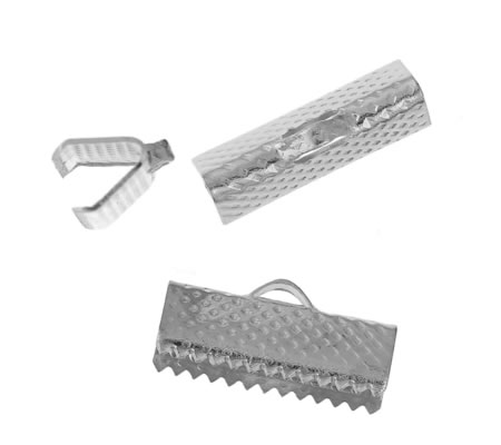 1x Koord Klem Donker Zilver 16 mm