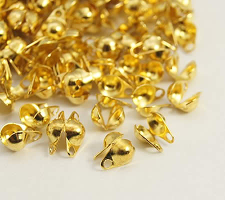 4 stuks kalot goudkleurig zijopening