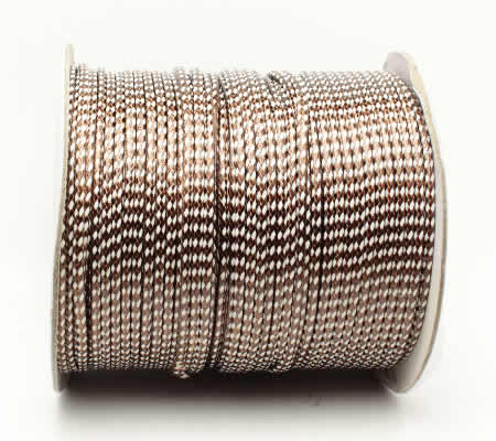 1 meter nylon koord bruin/wit