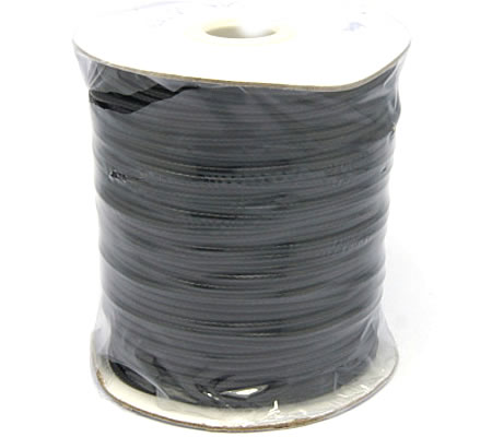 1 Meter nylon "iets stug" wax koord 2mm Zwart