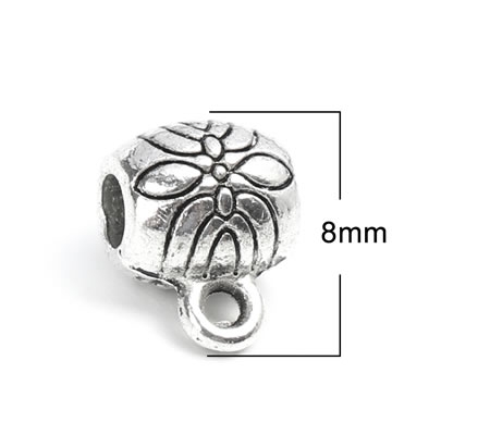 1x Bedelhanger (bail) Donker Zilver (klein)