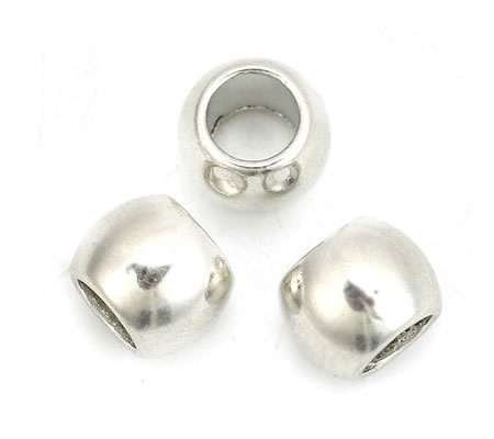 10x Metaal Donker Zilver 6 mm Groot oog
