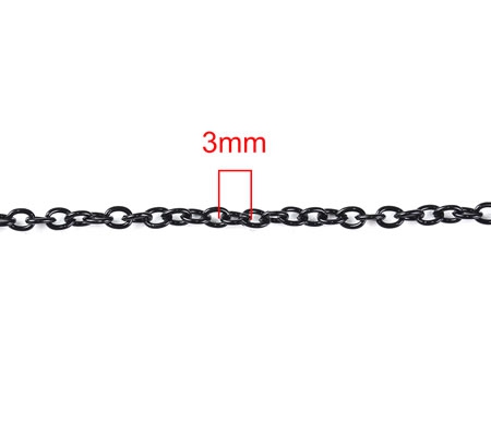 1x Ketting gitzwart 61 cm