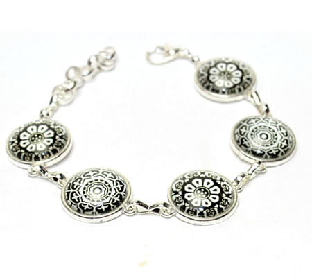 1x Connector Licht Zilver Cabochon 18 mm